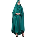 Free size jilbab with nose piece- Green